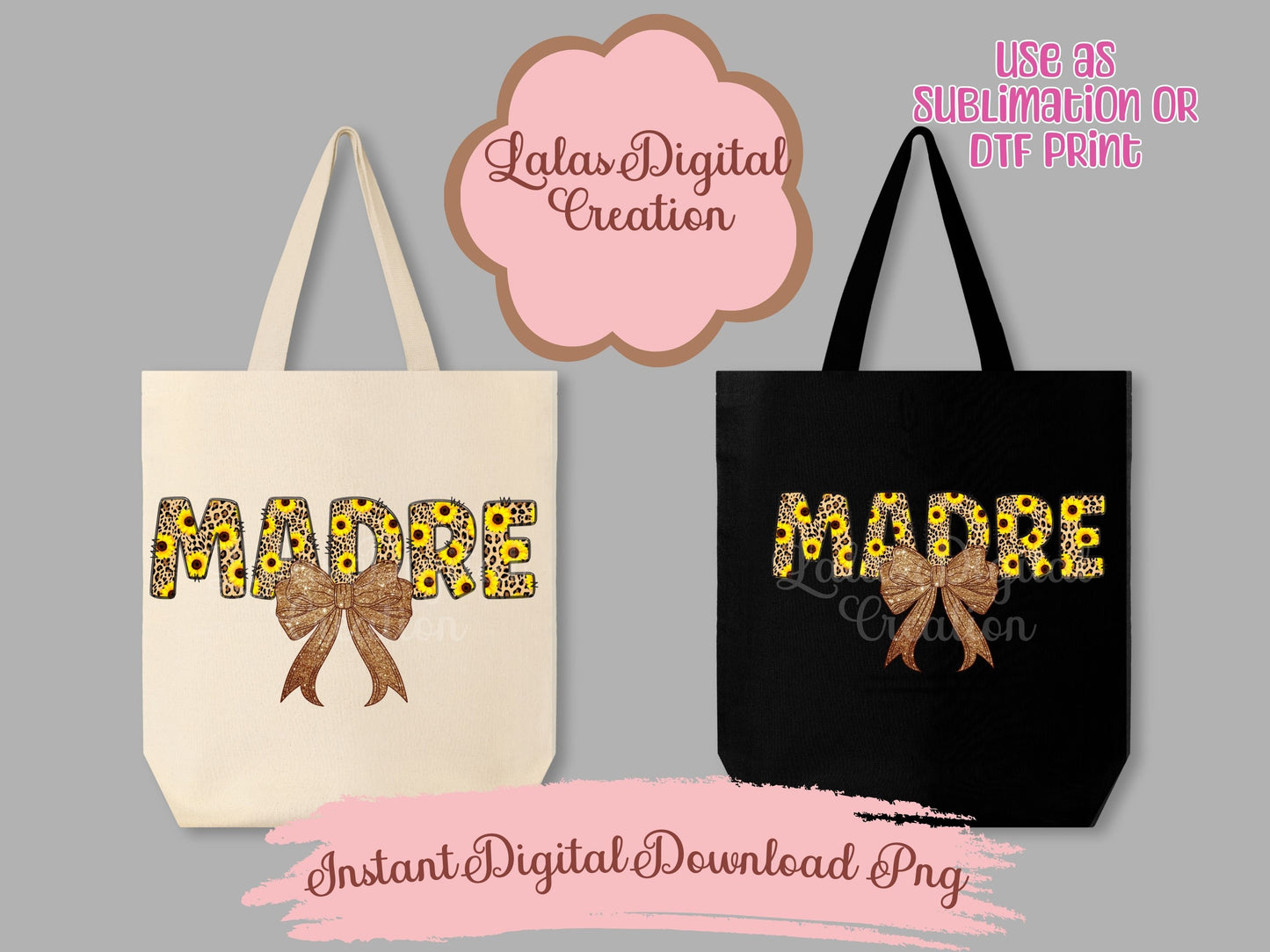 Madre Coquette Bow Clipart PNG INstant Digital Download