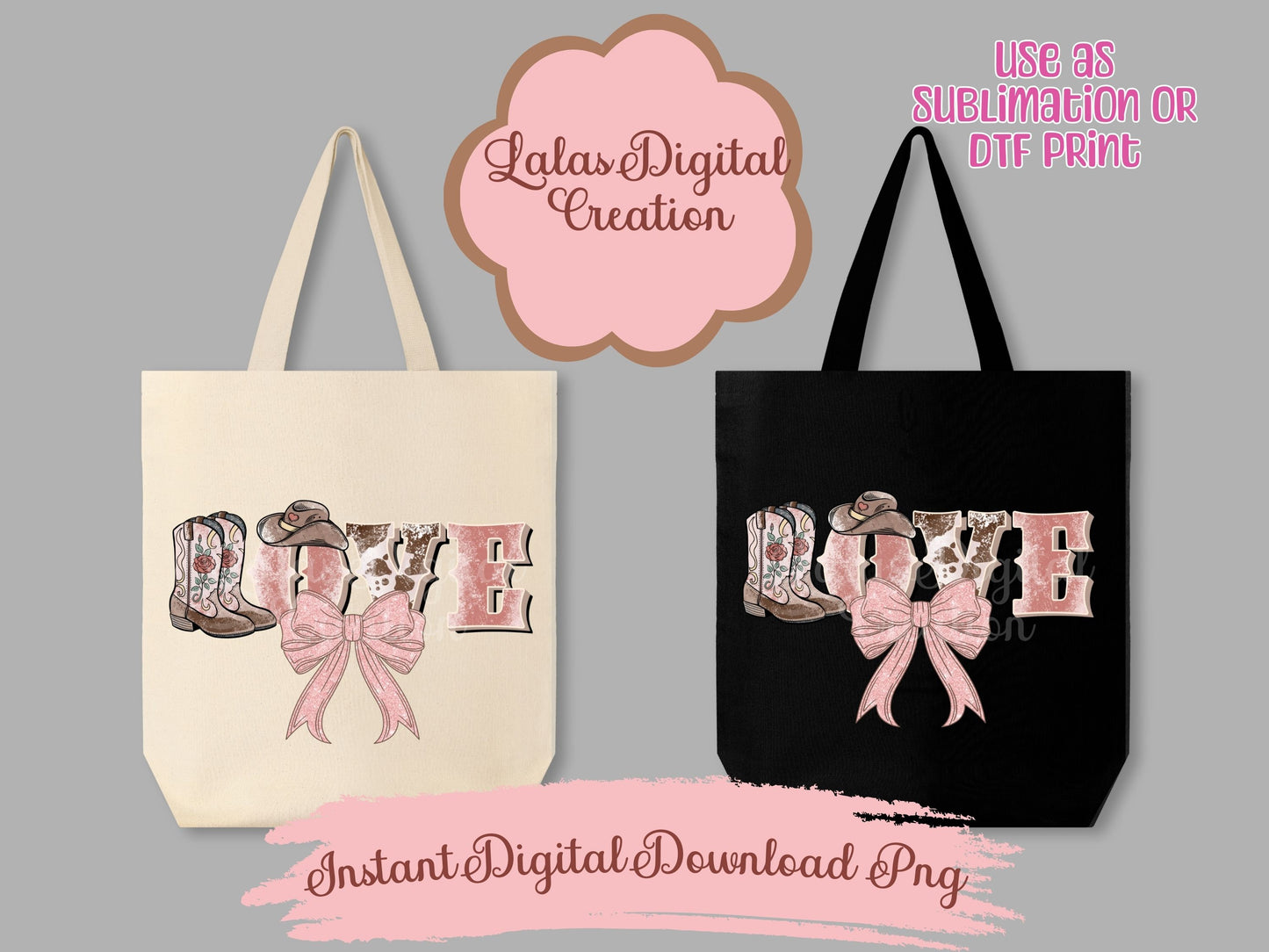 Western Love Bow Clipart PNG Instant Digital Download