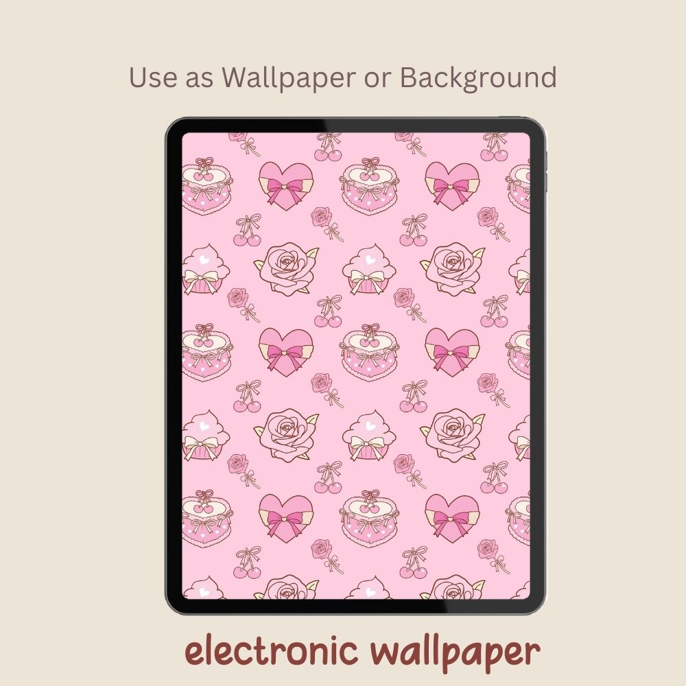 Cherry Cake Seamless Repeating Pattern Paper Bundle Set
