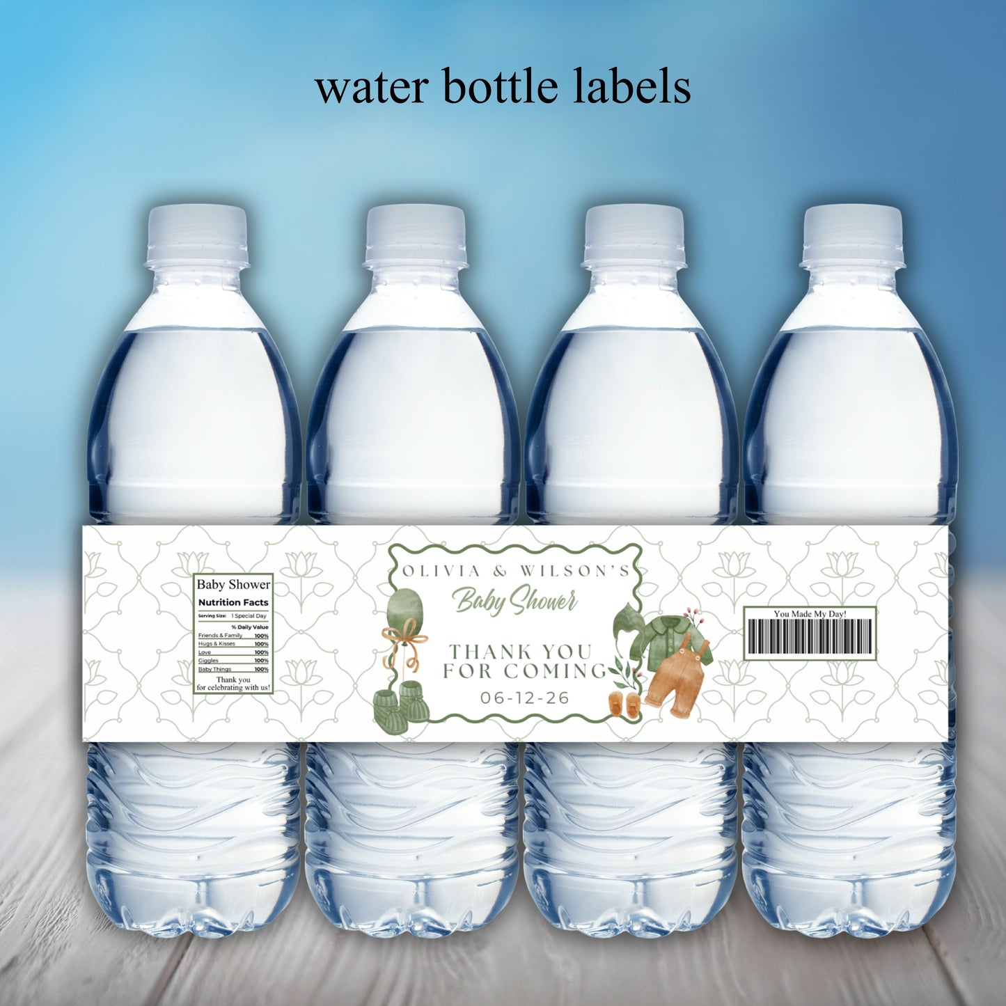 Boho Neutral Boys Baby Shower Party Sticker Labels