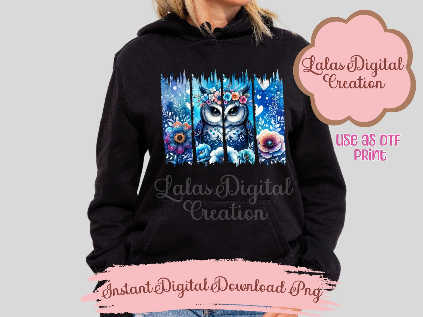 Night Owl Brushstroke Clipart PNG Instant Digital Download