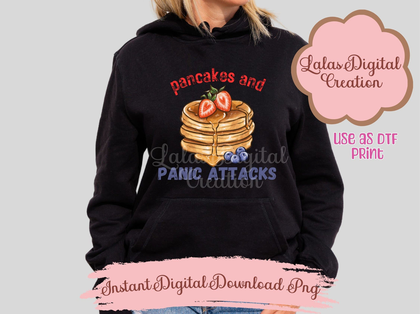 Pancake and Panic Attacks Clipart PNG Instant Digital Download