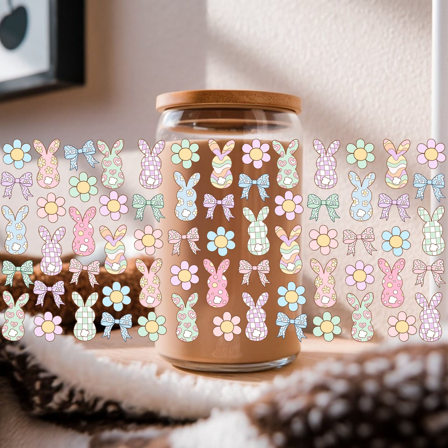 Easter Bunny Libbey Glass Can Cup Wrap