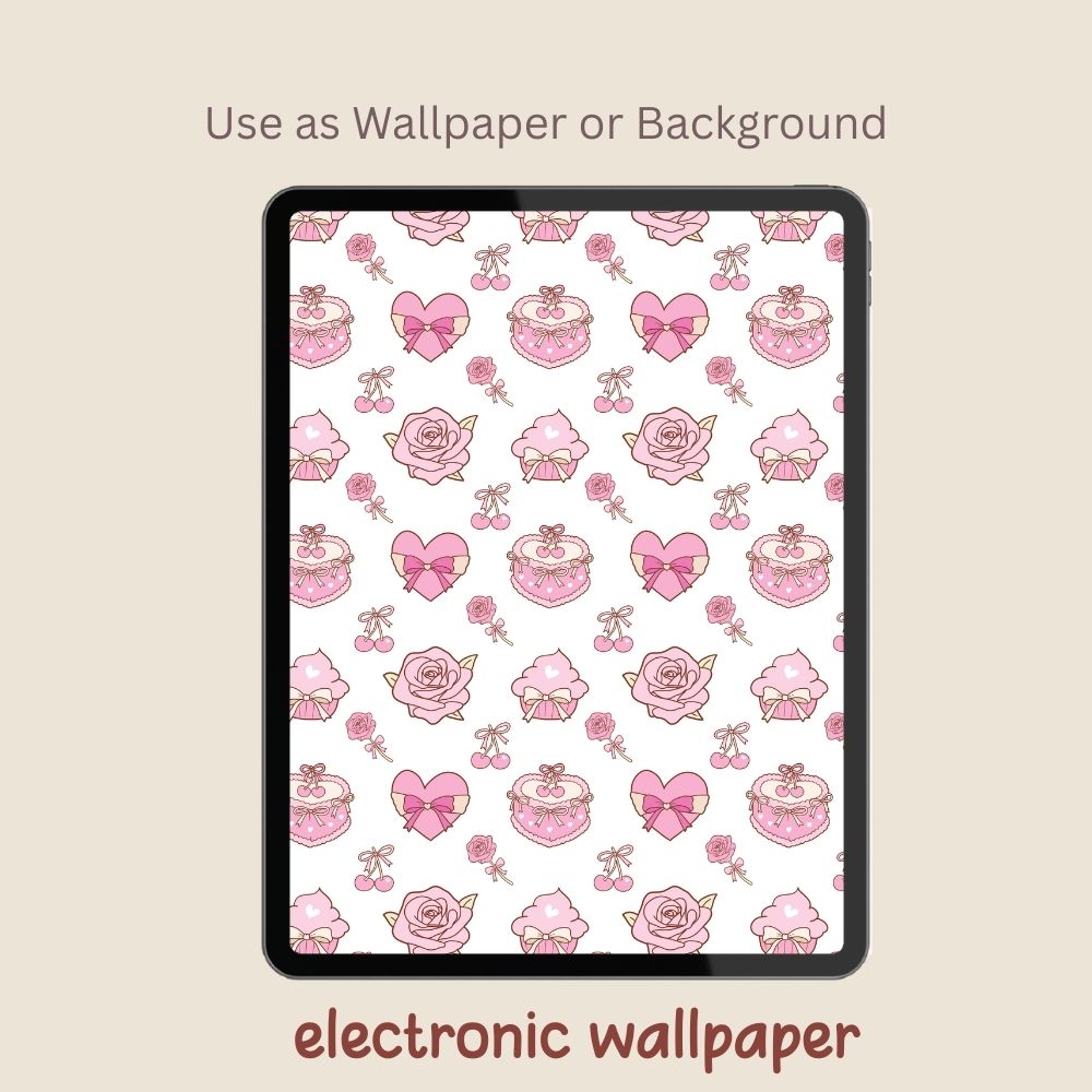 Roses & Cherry Seamless Repeating Pattern Paper Bundle Set