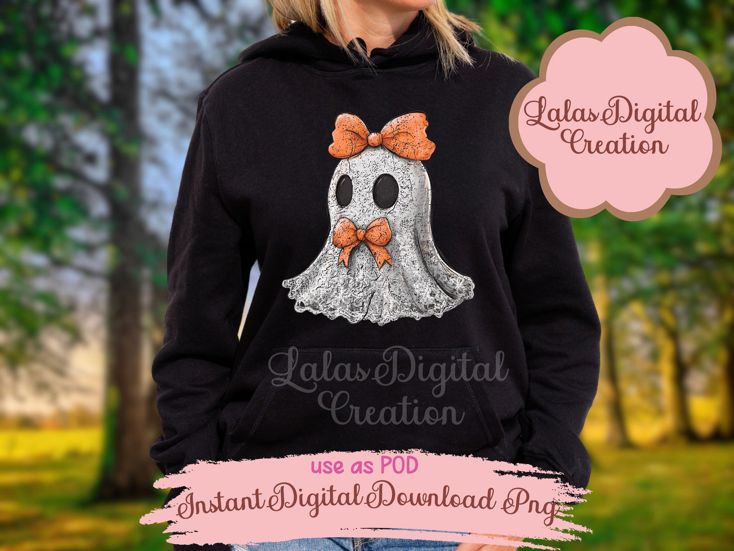 Coquette bow Ghost Clipart Instant Digital PNG Download