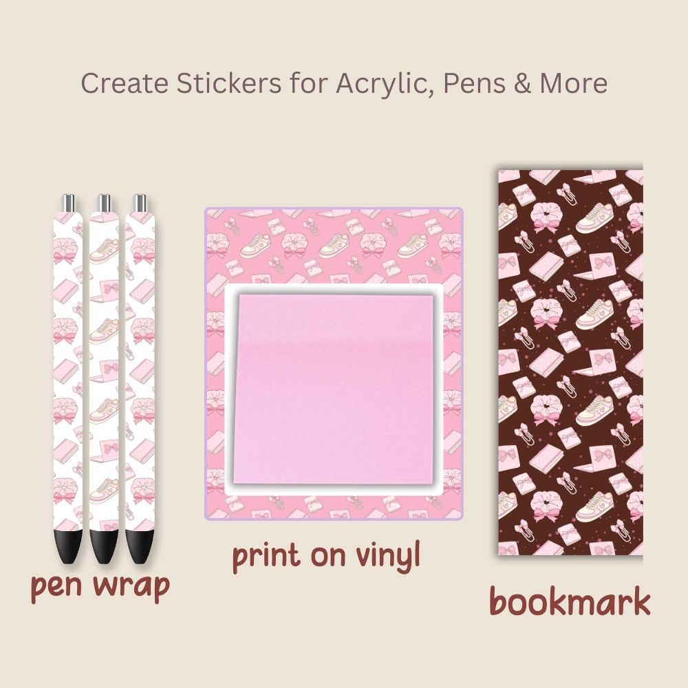Preppy Accessories Seamless Repeating Pattern Paper Bundle Set
