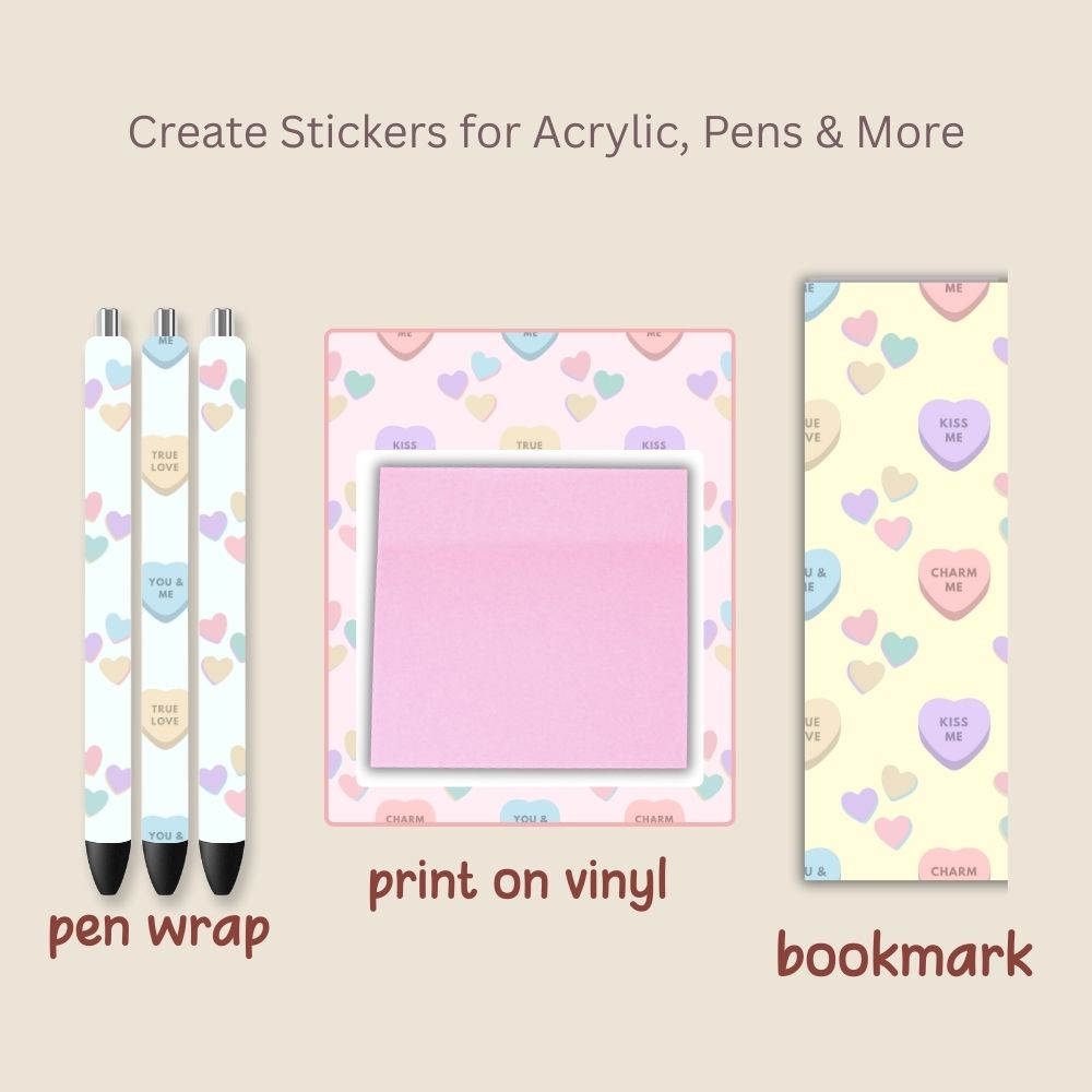 5 Valentines Heart Candy Seamless Repeating Pattern Paper Bundle Set