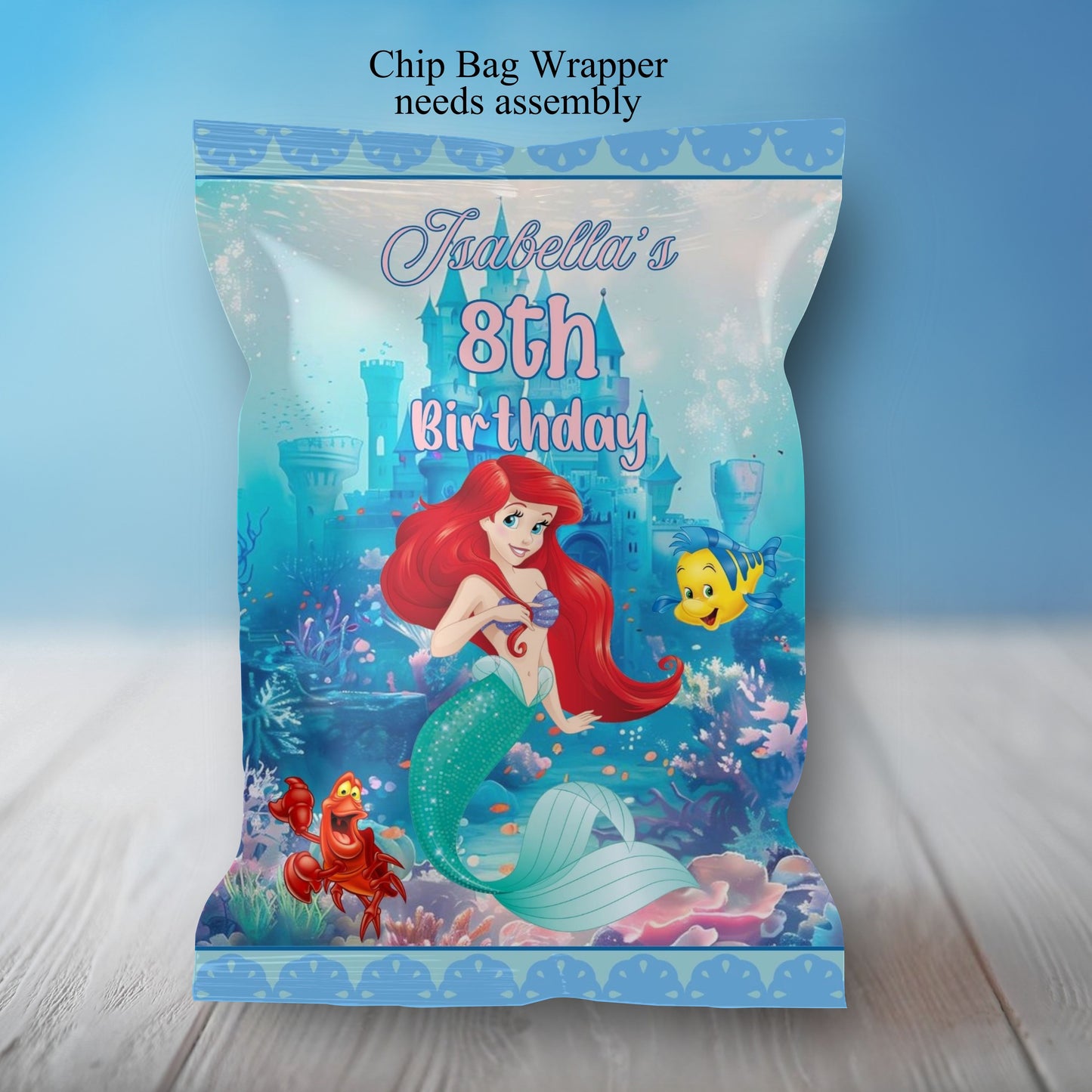 Little Mermaid Party Sticker Labels
