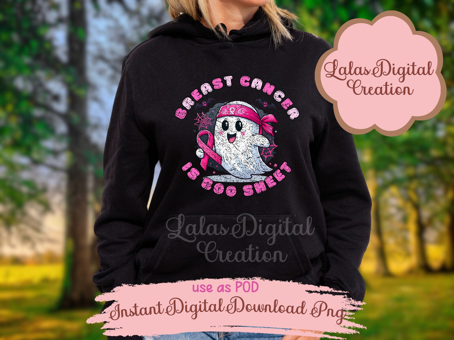 Pink Ghost Clipart Instant Digital PNG Download