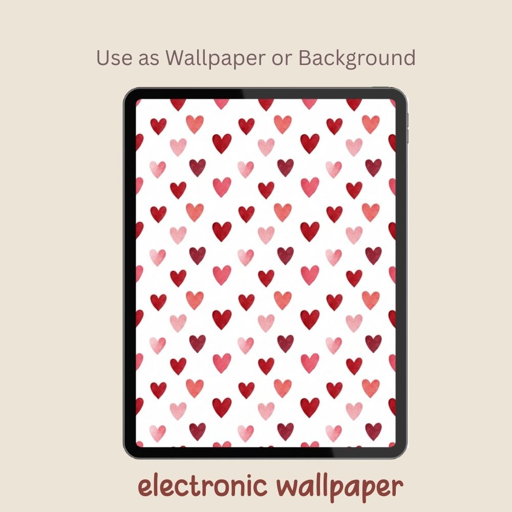 Valentines Floral & Hearts Seamless Repeating Pattern Paper Bundle Set