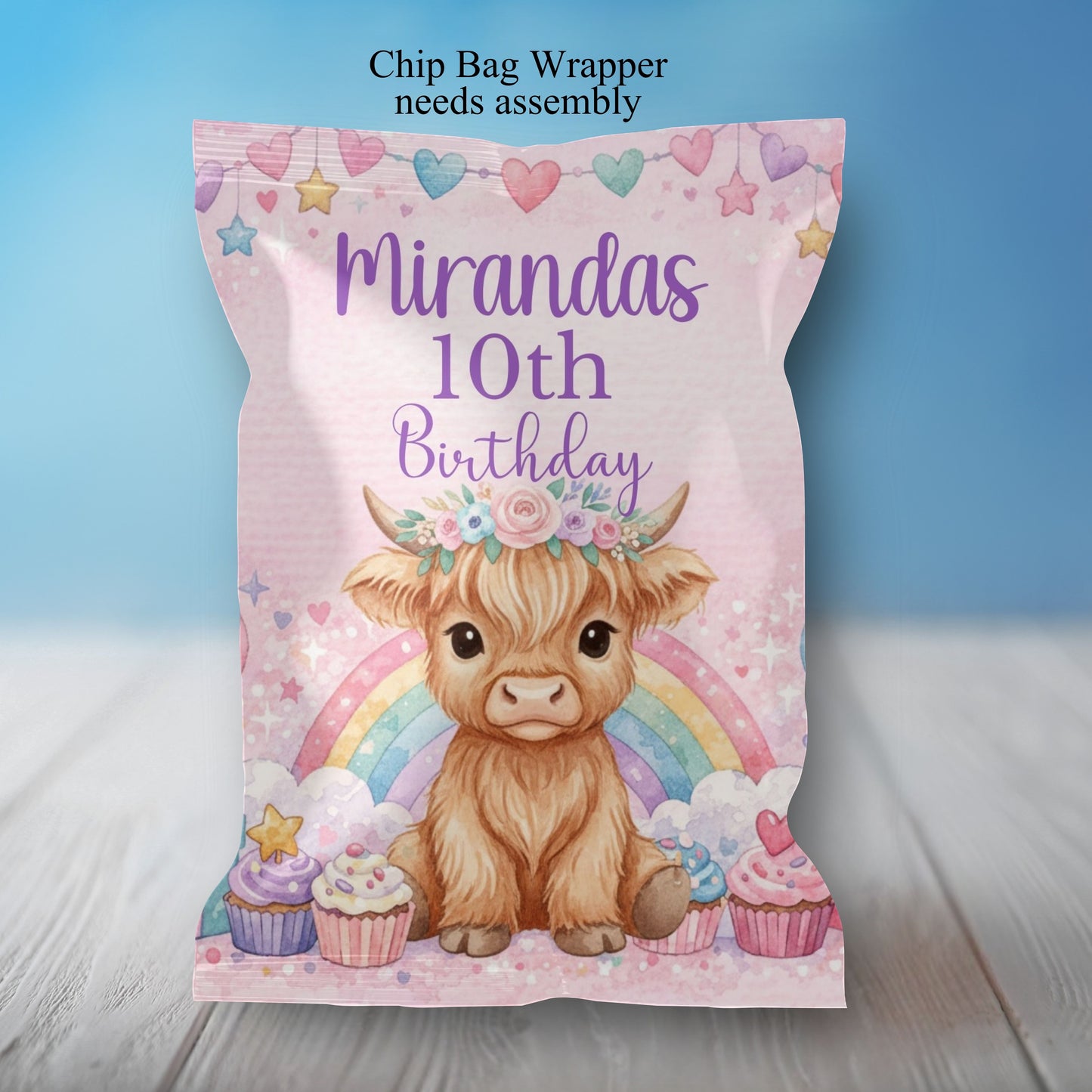 Girls Western Cow Birthday Party Sticker Labels