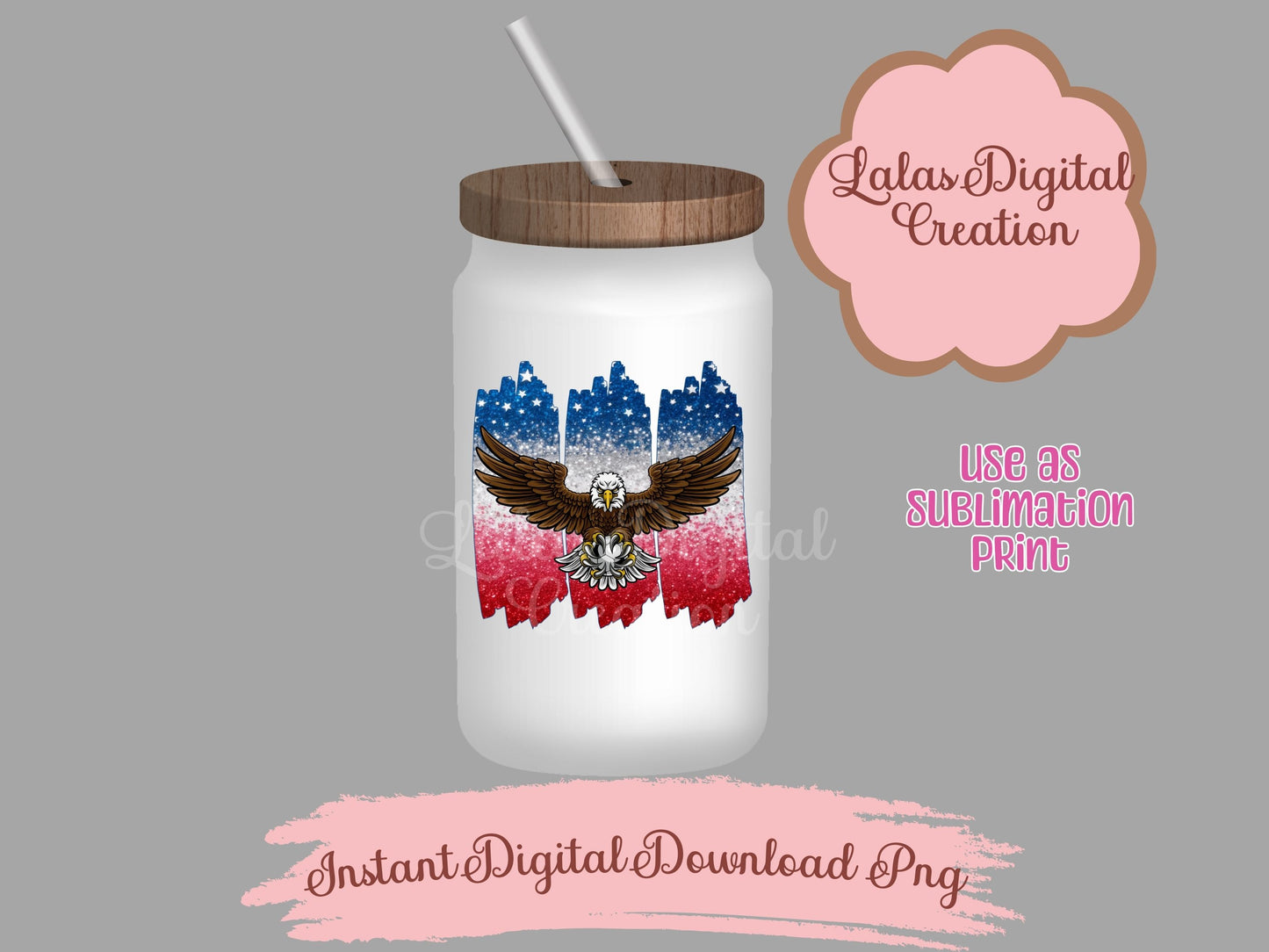 USA American Flag Brush Clipart PNG Instant Digital Download