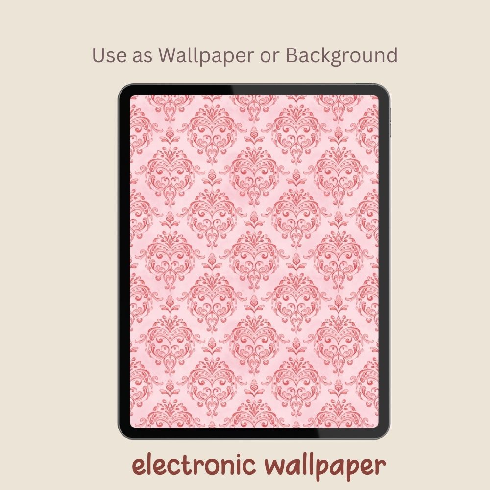 Hearts and Floral Seamless Repeating Pattern Paper Bundle Set