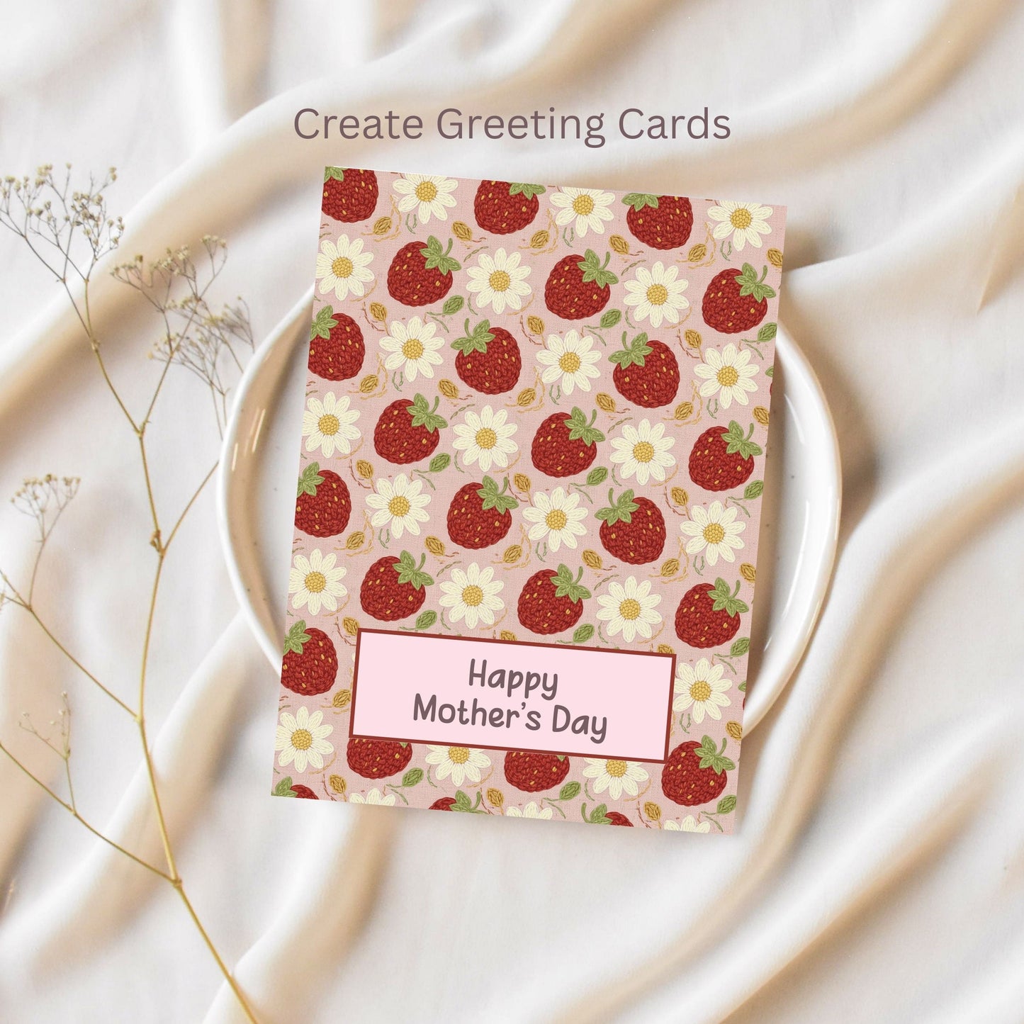 Faux Crochet Strawberry 2 Seamless Repeating Pattern Paper Bundle