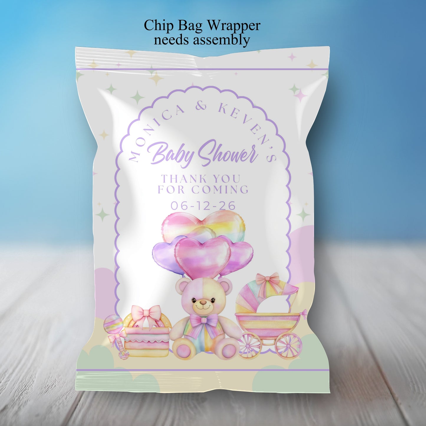 Rainbow Baby Shower Party Sticker Labels