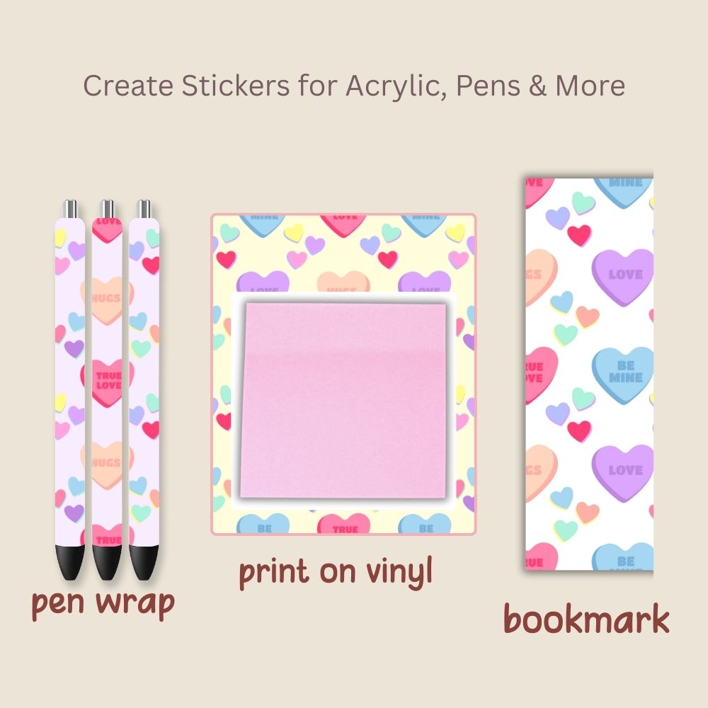 4 Valentines Heart Candy Seamless Repeating Pattern Paper Bundle Set