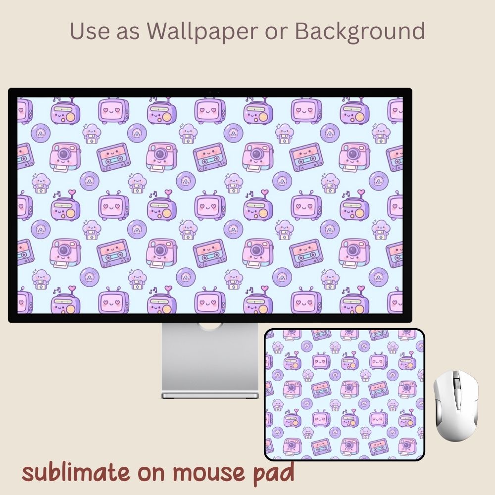 Kawaii Retro Seamless Repeating Pattern Paper Bundle Set