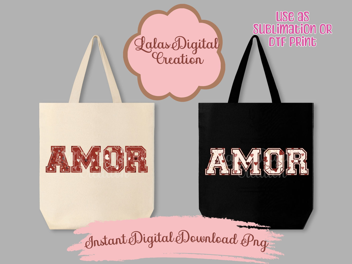 AMOR Spanish Love Clipart PNG Bundle Instant Digital Download