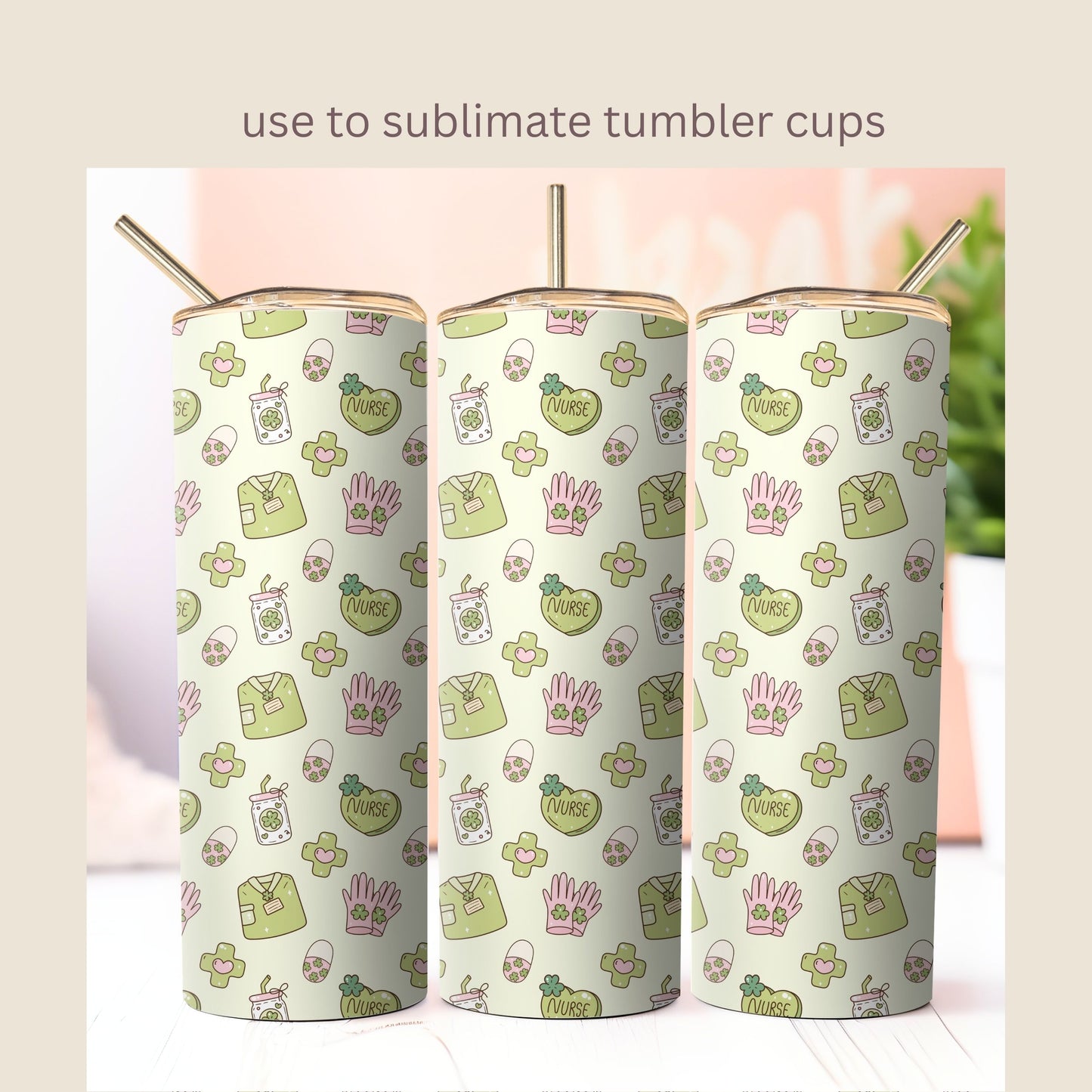 Nurse St. Patrick's Irish Seamless Repeating Pattern Paper Bundle Set