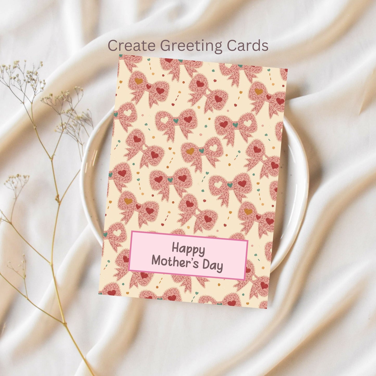 Faux Crochet Bows Seamless Repeating Pattern Paper Bundle