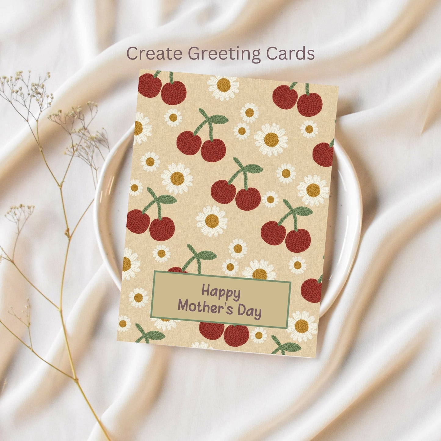 Faux Crochet Cherry 2 Seamless Repeating Pattern Paper Bundle