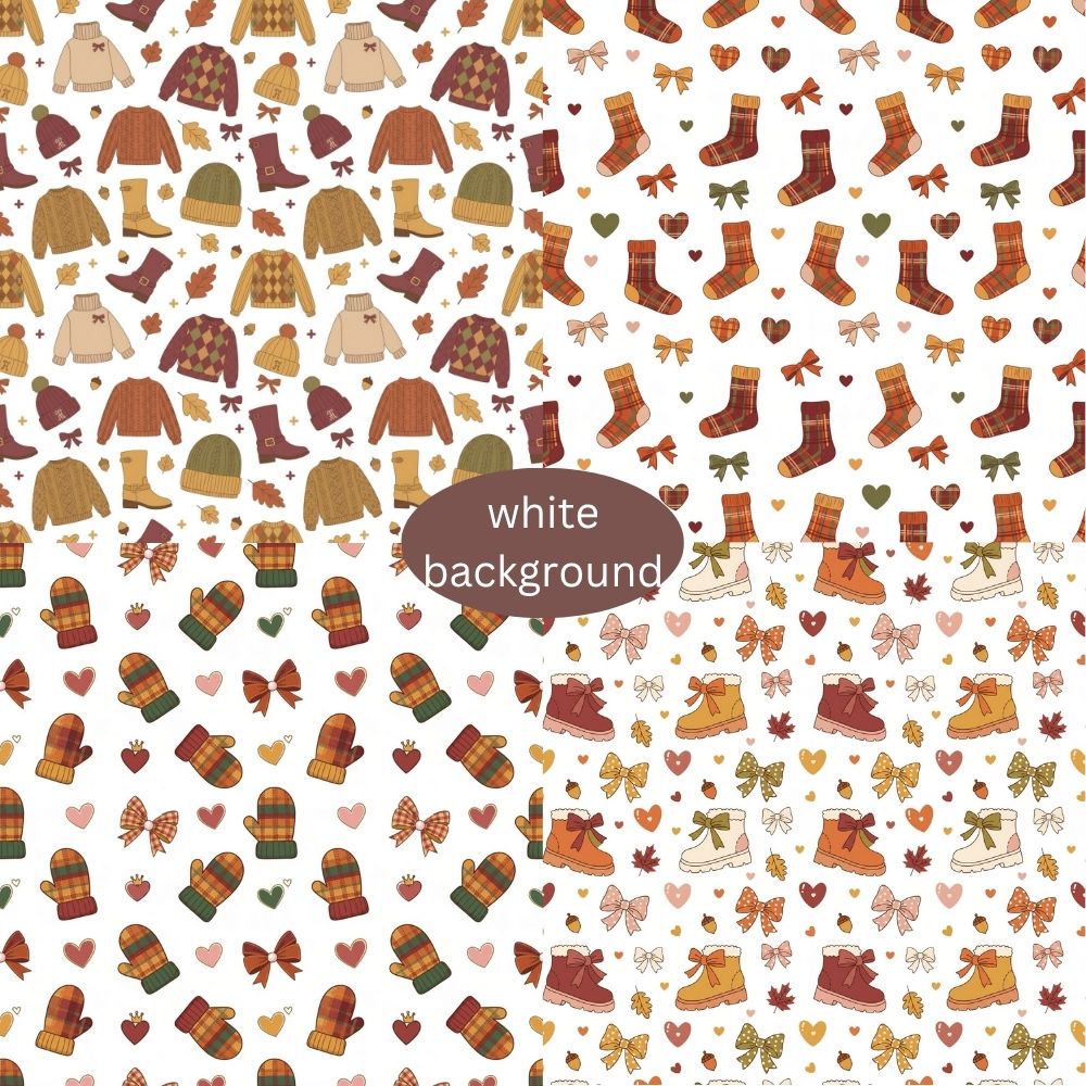 Cozy Fall Seamless Digital Pattern Paper Bundle