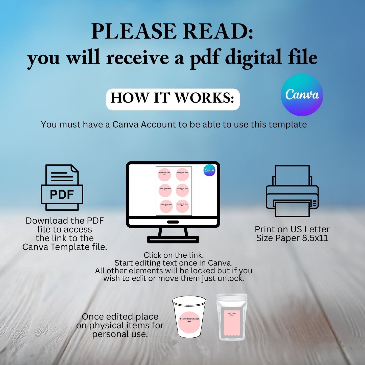 Strawberry Party Favor Bundle Editable Canva Template