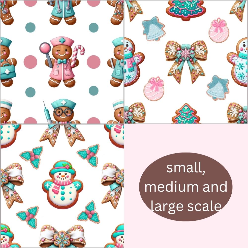GingerBread Man Digital Pattern Paper Bundle