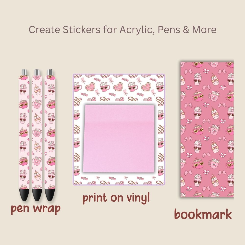 Sweets & Drink Valentines Seamless Repeating Pattern Paper Bundle Set