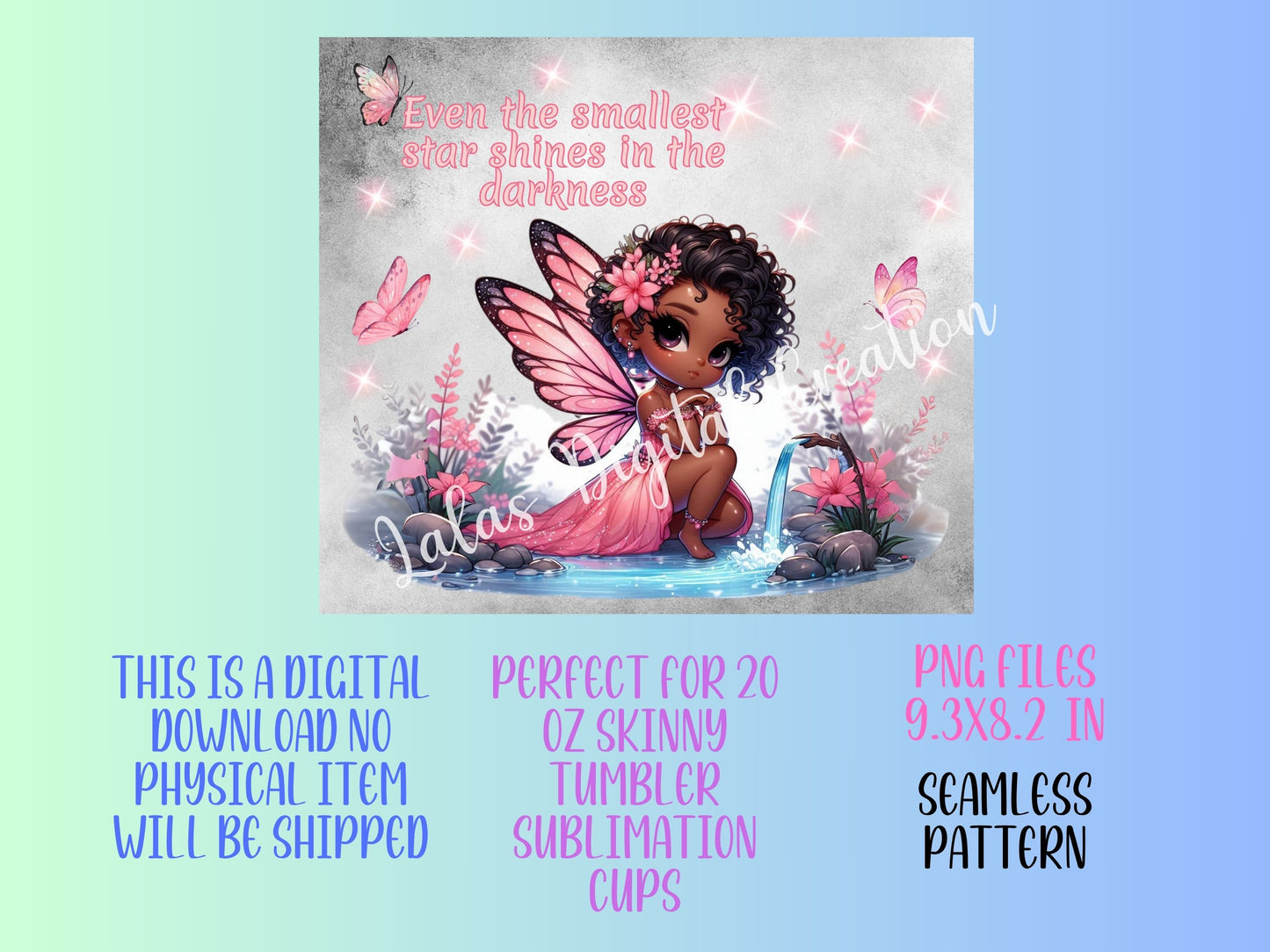 Pink Fairy Sublimation 20zo Tumbler Wrap PNG Digital Download