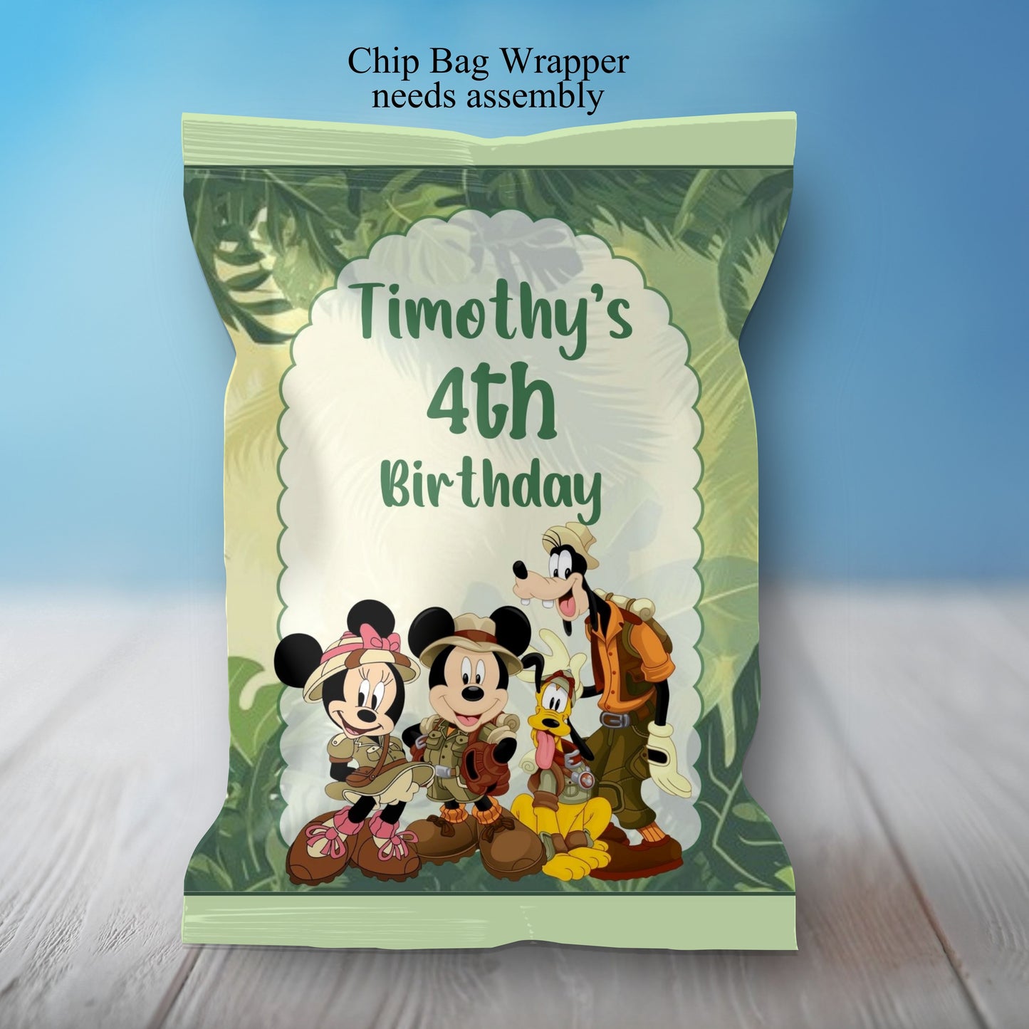 Mickey and Friends Safari Party Sticker Labels