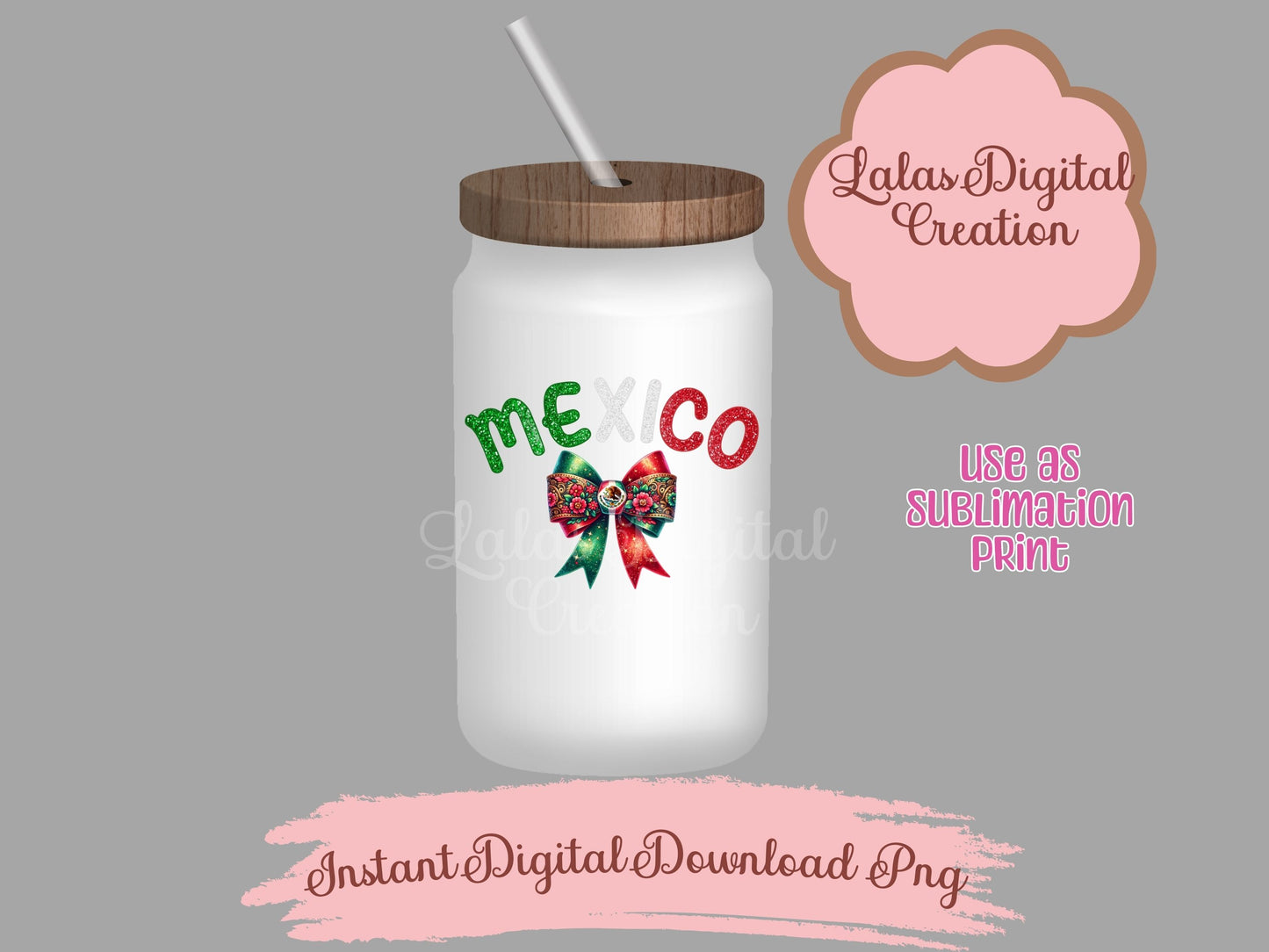 Mexico Coquette Bow Clipart PNG Instant Digital Download