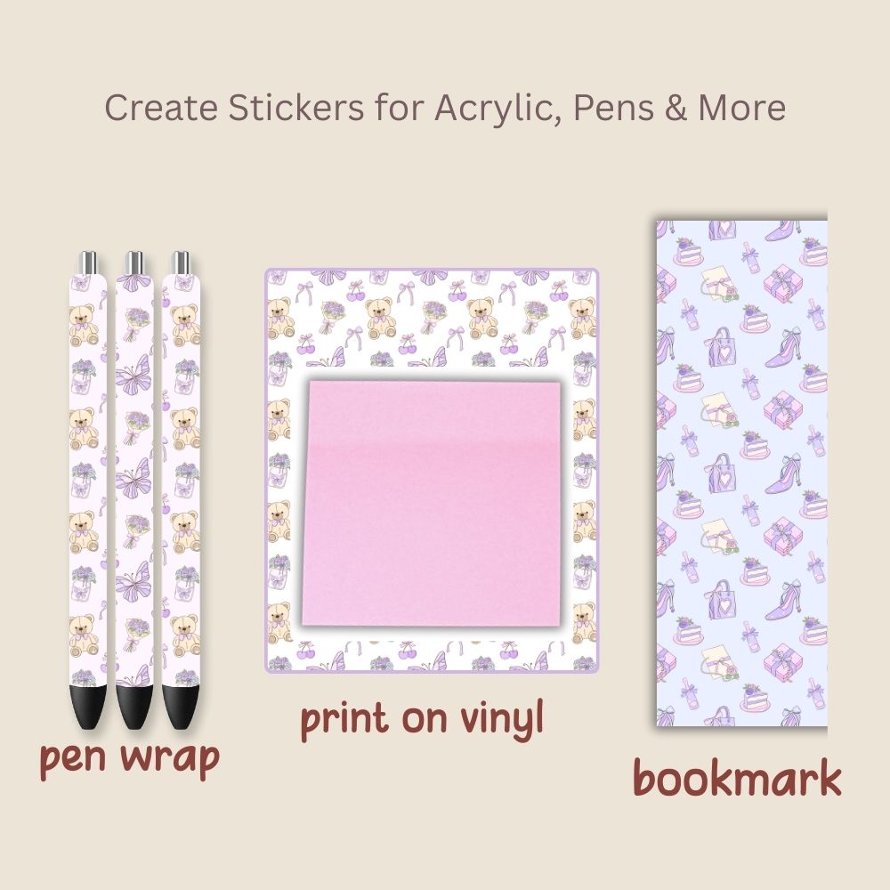 Purple Preppy Seamless Repeating Pattern Paper Bundle Set