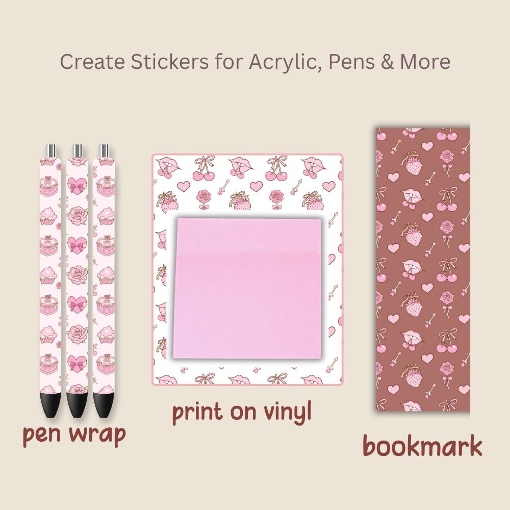Roses & Cherry Seamless Repeating Pattern Paper Bundle Set