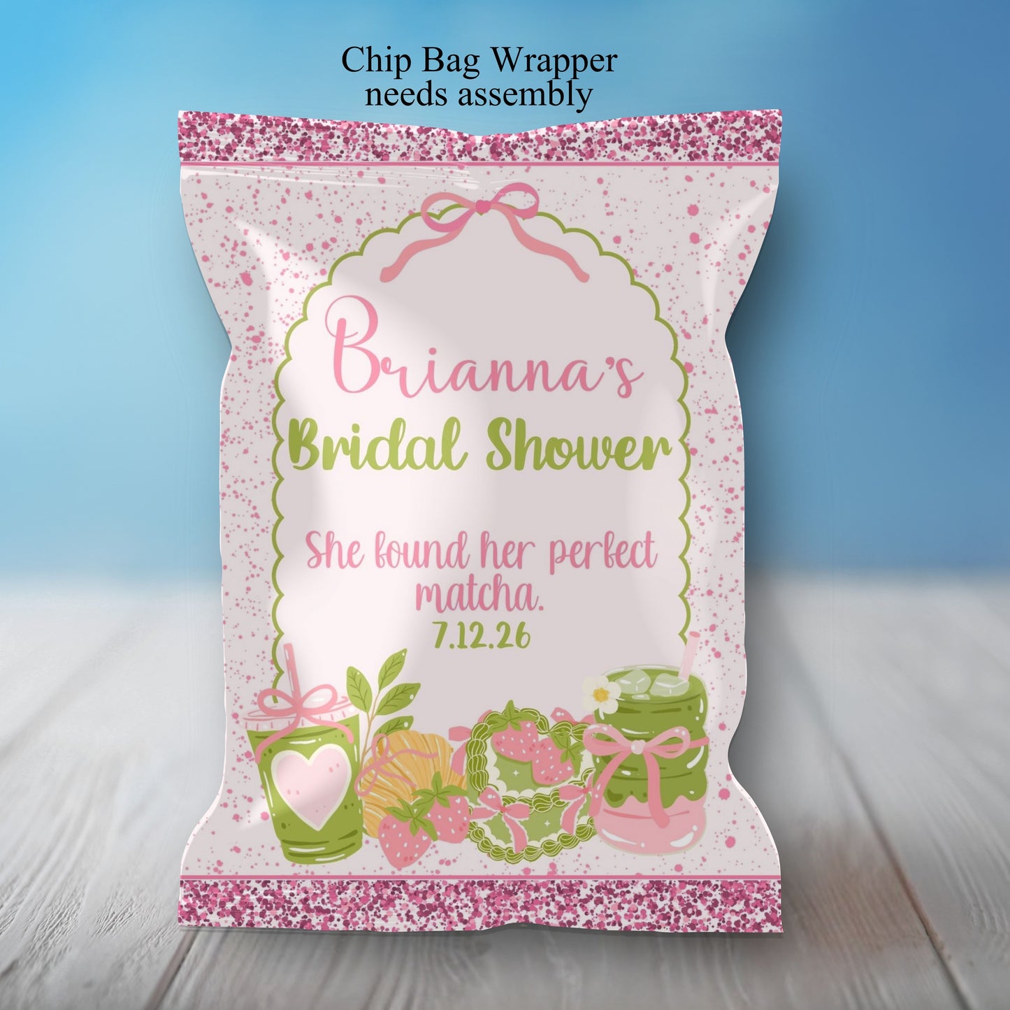 Matcha  Bridal Shower Party Sticker Labels