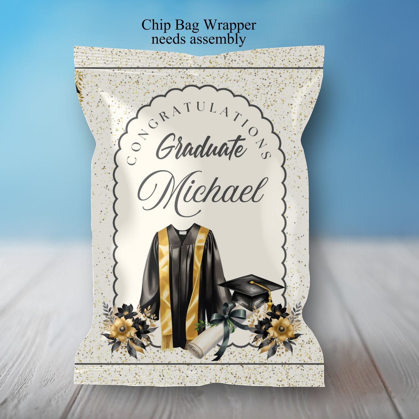 Gold and Black Party Sticker Labels