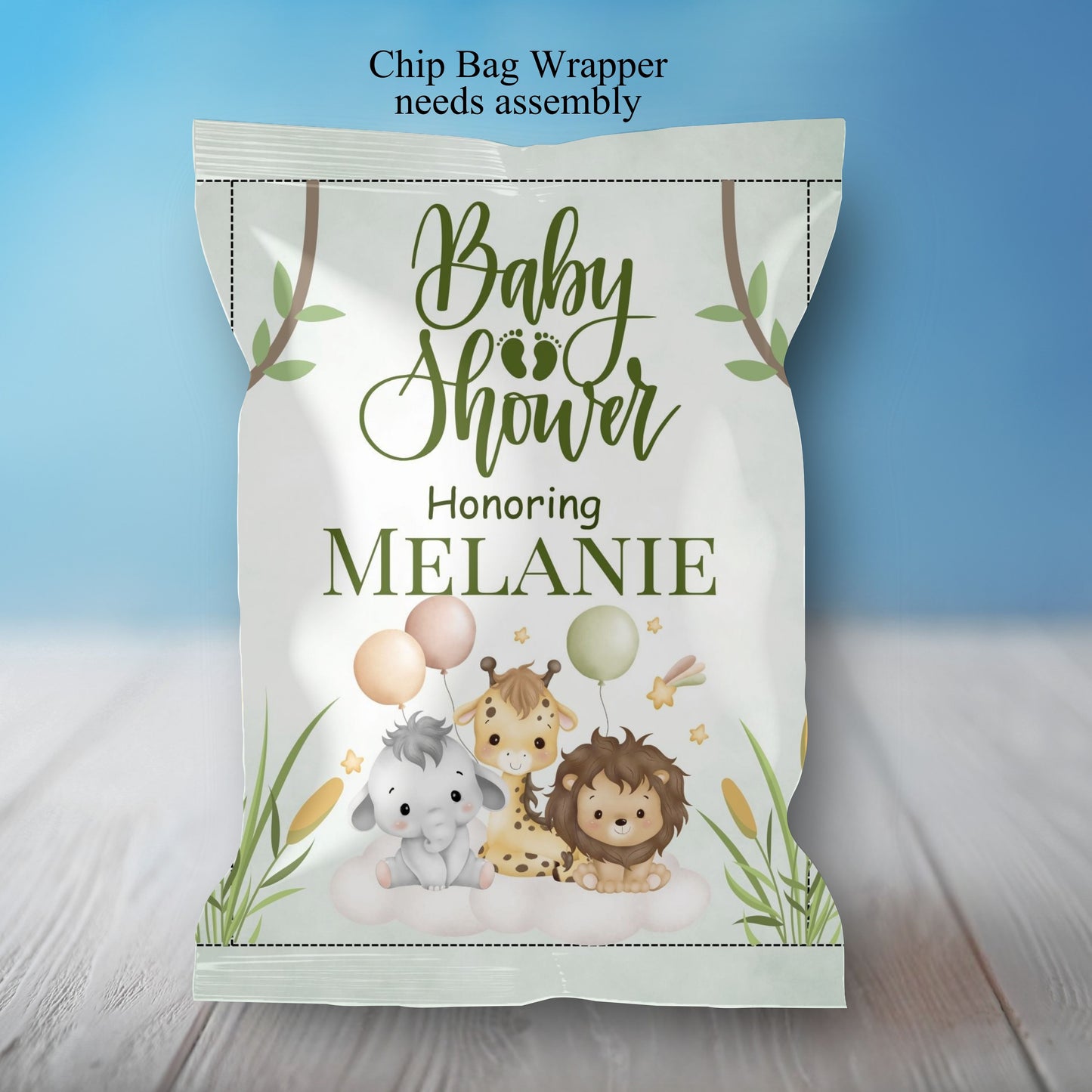 Safari Animal Baby Shower Party Sticker Labels