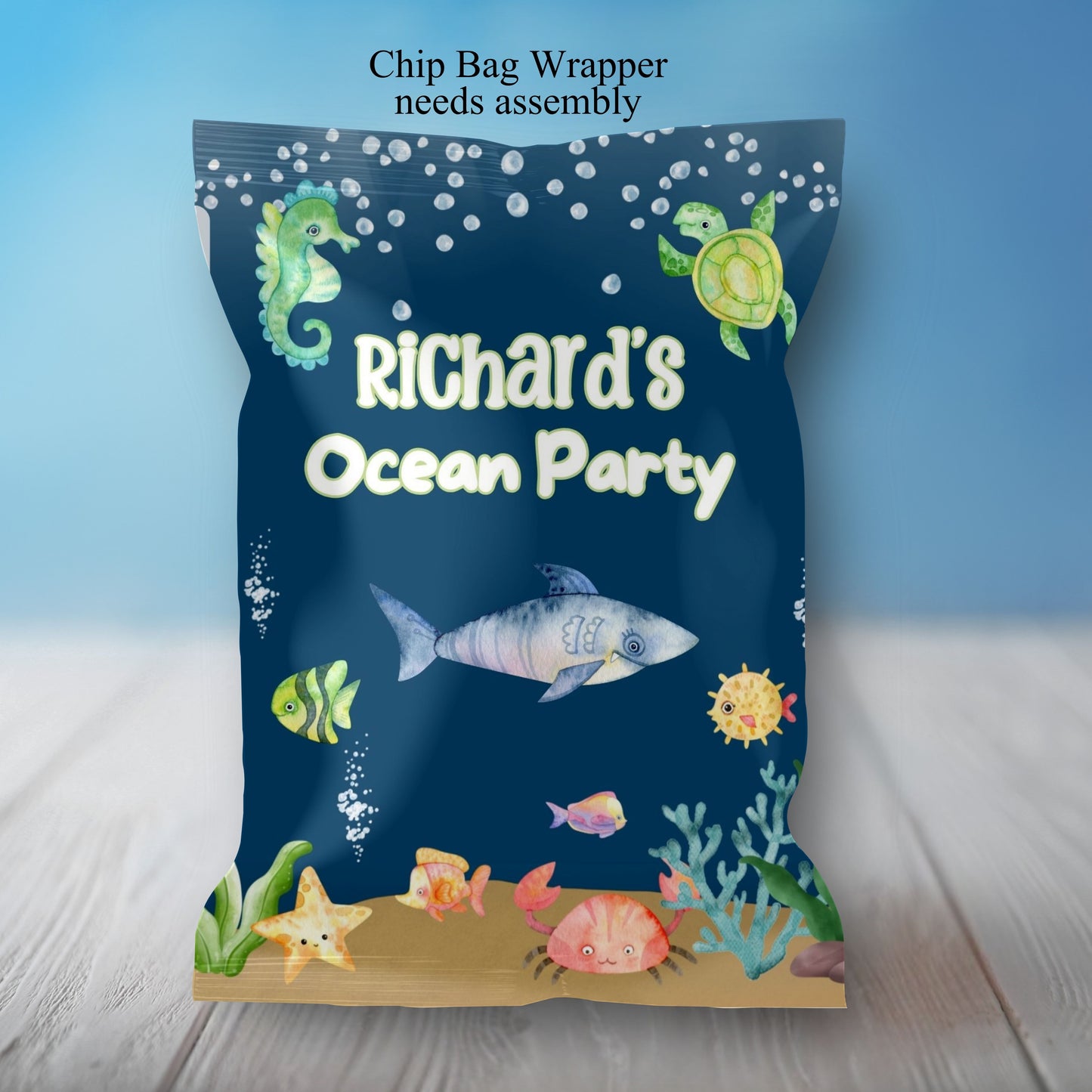 Under the Sea Ocean Birthday Party Sticker Labels