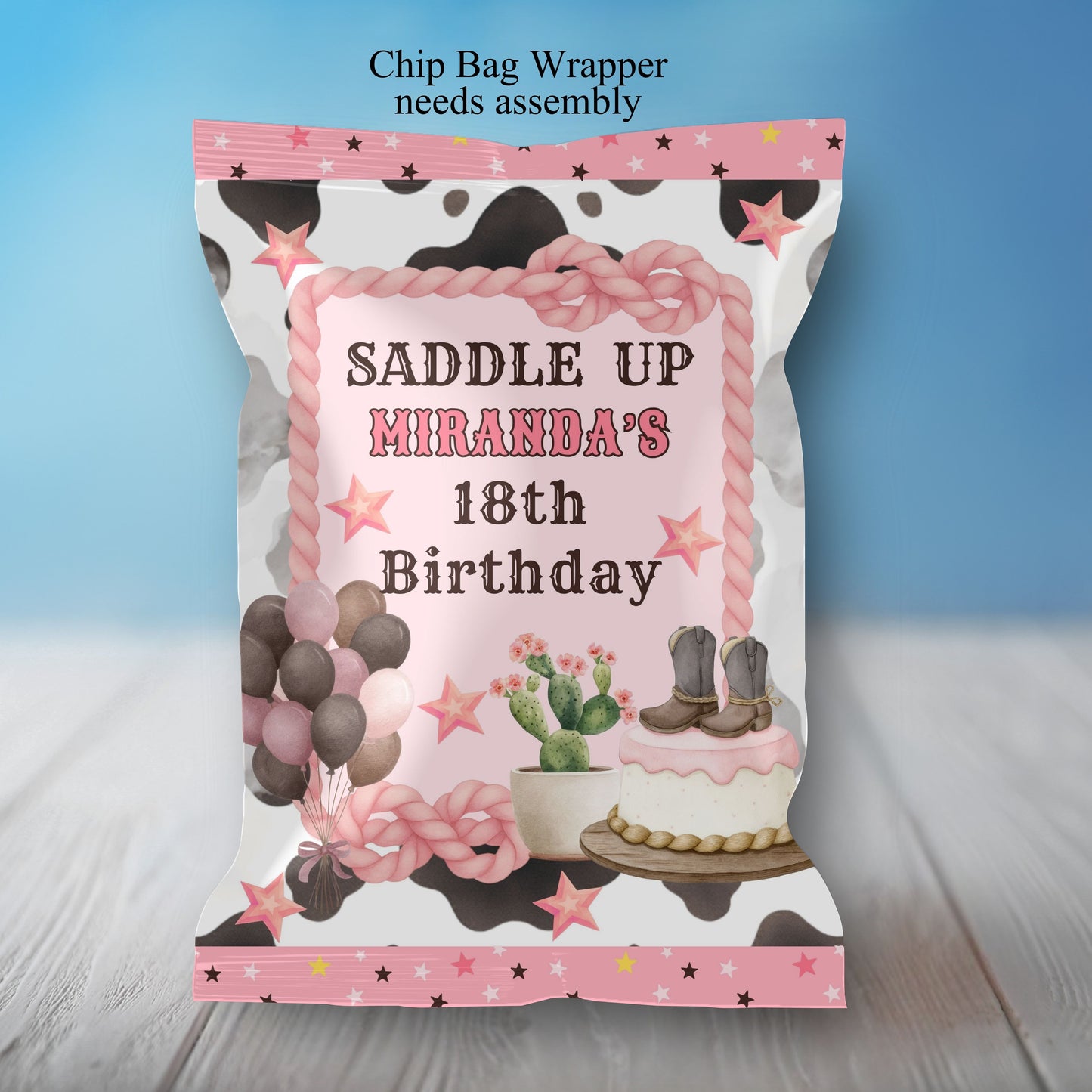 Baby Cow Birthday Party Sticker Labels