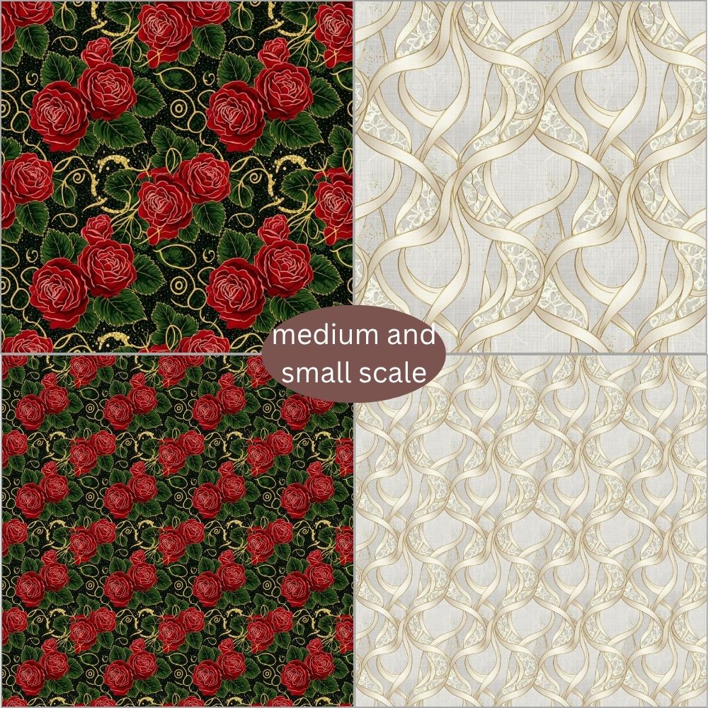 Elegant Bow & Floral Digital Pattern Paper Bundle