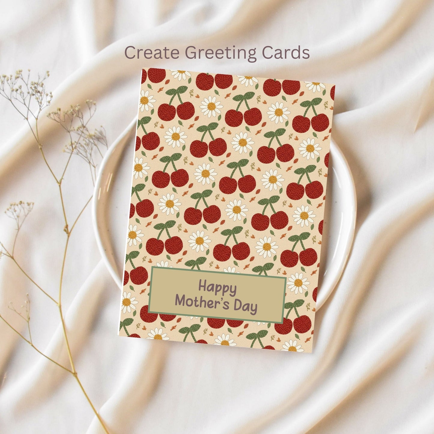 Faux Crochet Cherry 1 Seamless Repeating Pattern Paper Bundle
