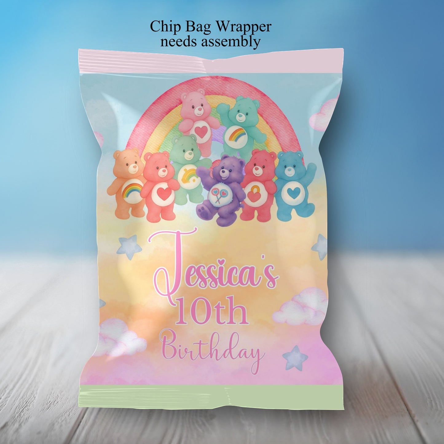 Care Bear Birthday Party Sticker Labels