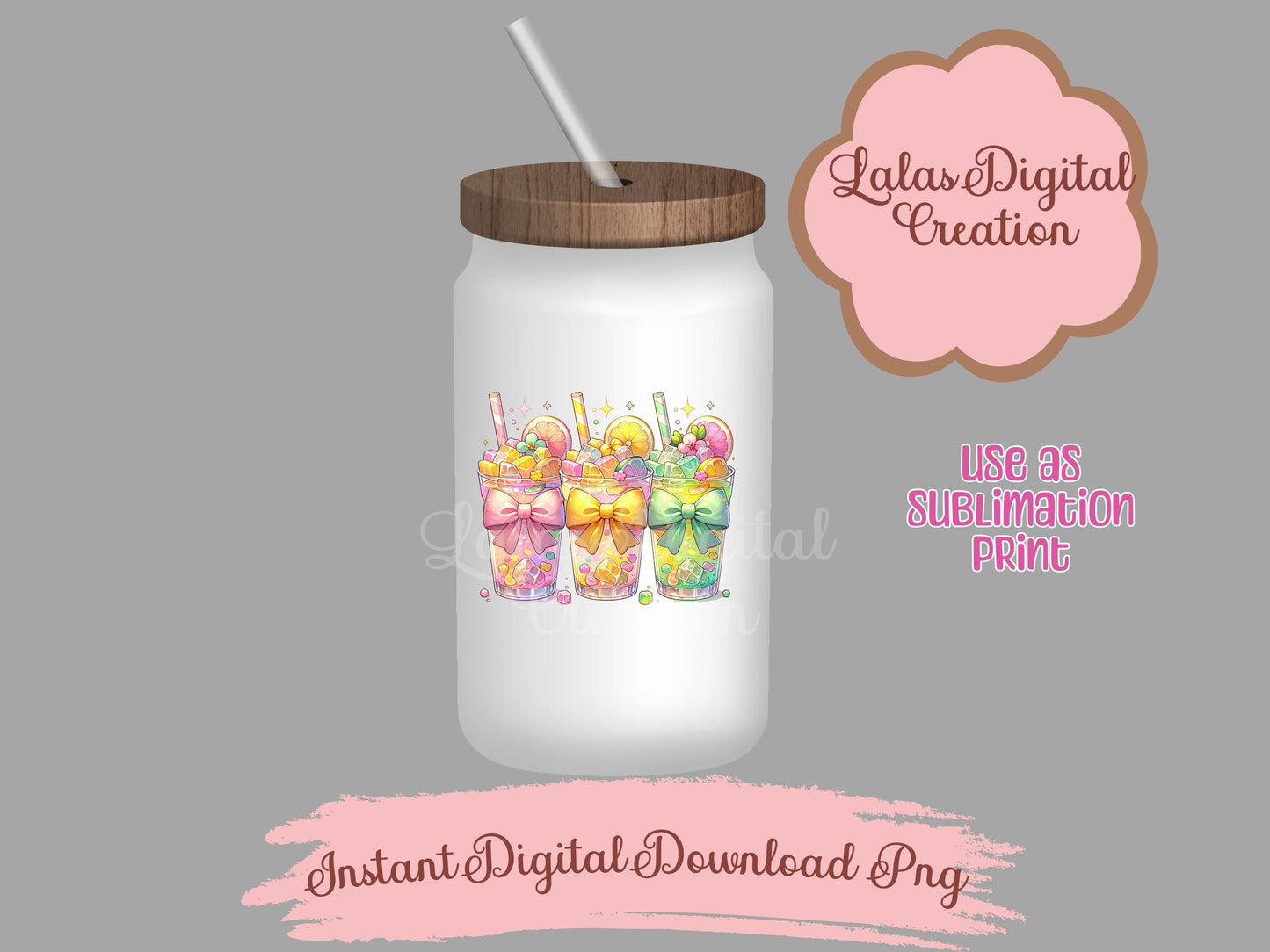 Citrus Iced Drink Clipart Bundle Instant Digital PNG Download