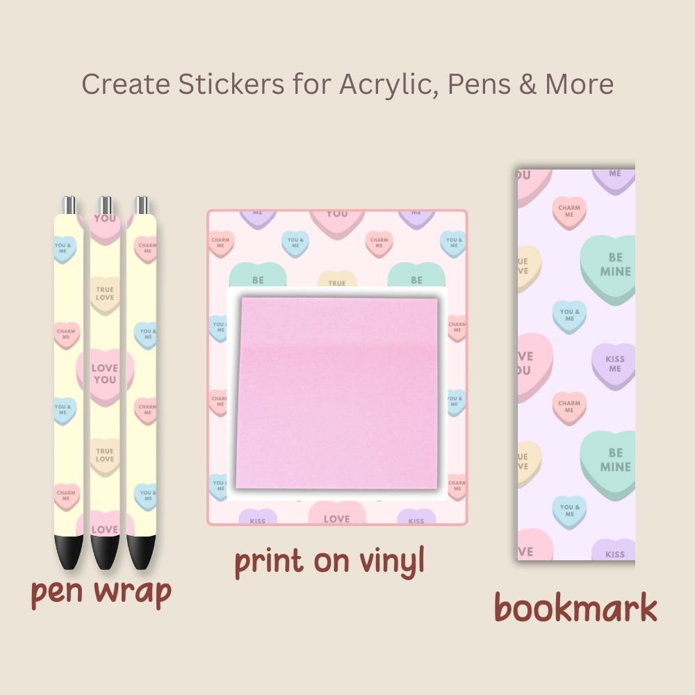 1 Valentines Heart Candy Seamless Repeating Pattern Paper Bundle Set