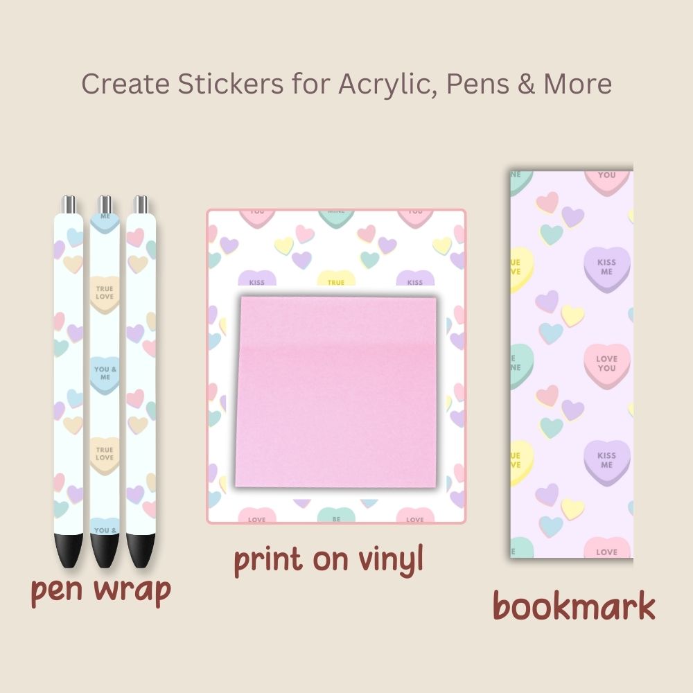 6 Valentines Heart Candy Seamless Repeating Pattern Paper Bundle Set