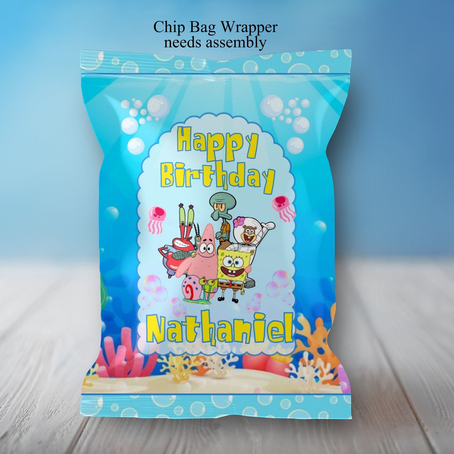 Spongebob Party Sticker Labels