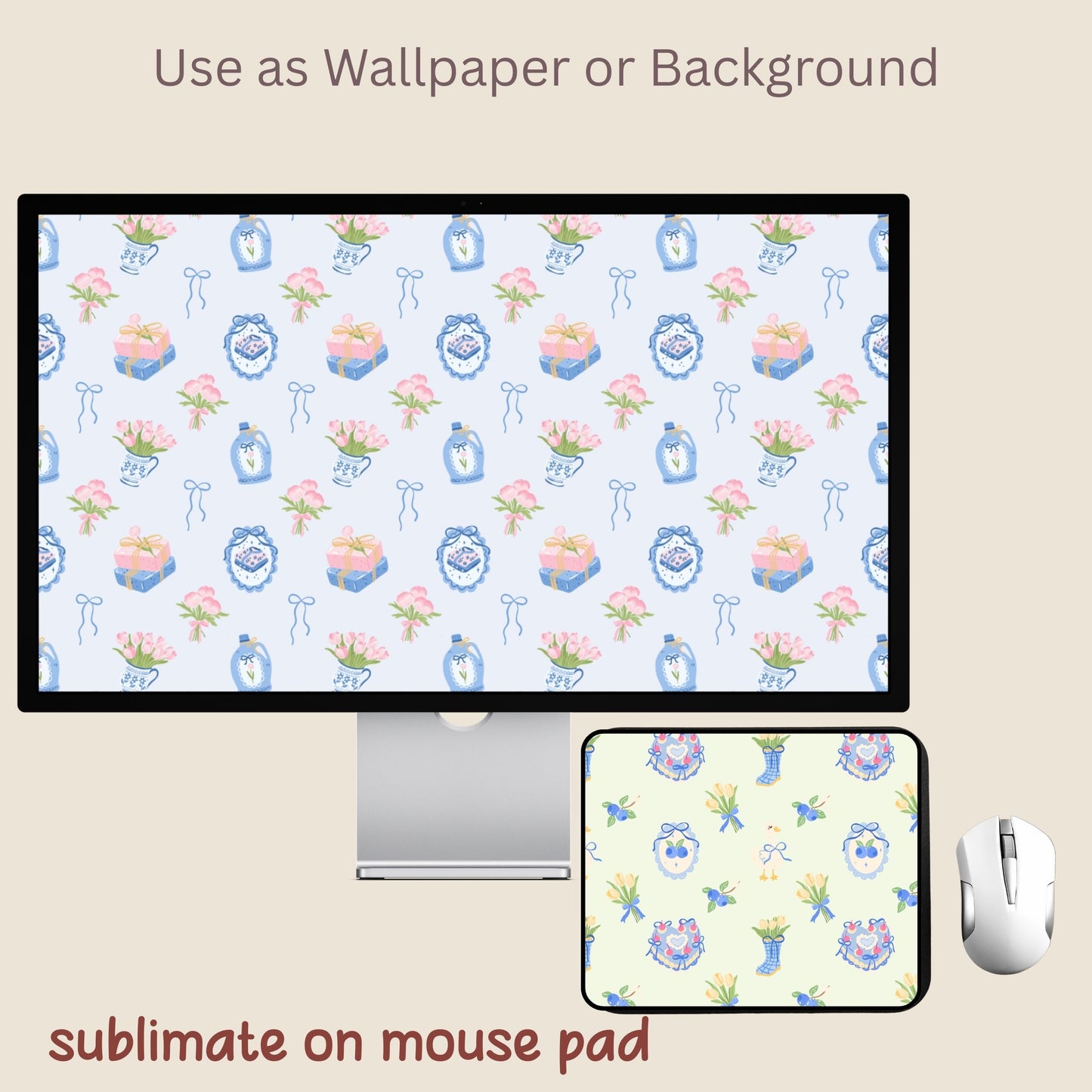 Spring Beach & Garden Seamless Repeating Pattern Paper Bundle Set