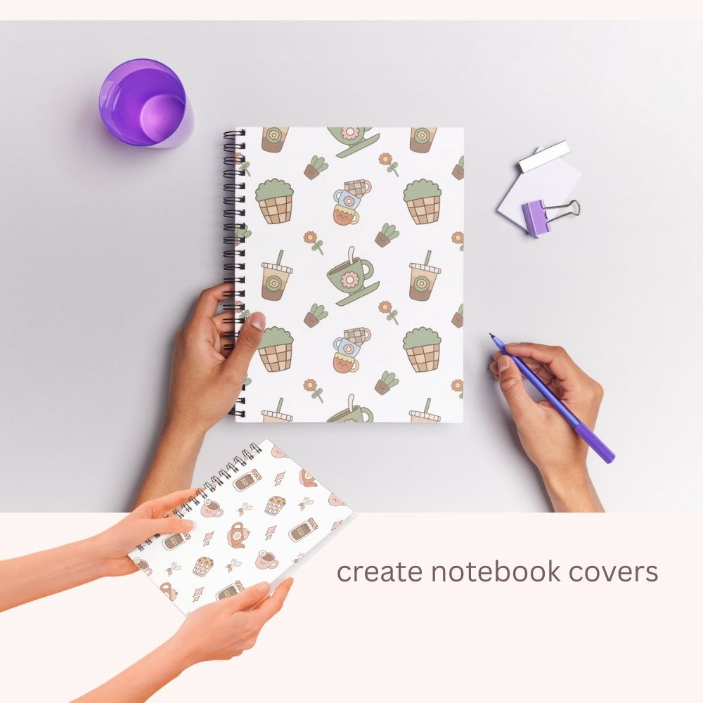 Groovy Retro Coffee Shop Seamless Digital Pattern Paper Set