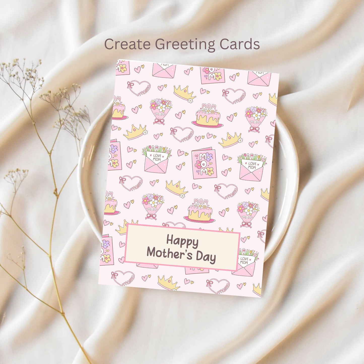 Preppy Coquette Mothers Day Seamless Repeating Pattern Paper Bundle Set