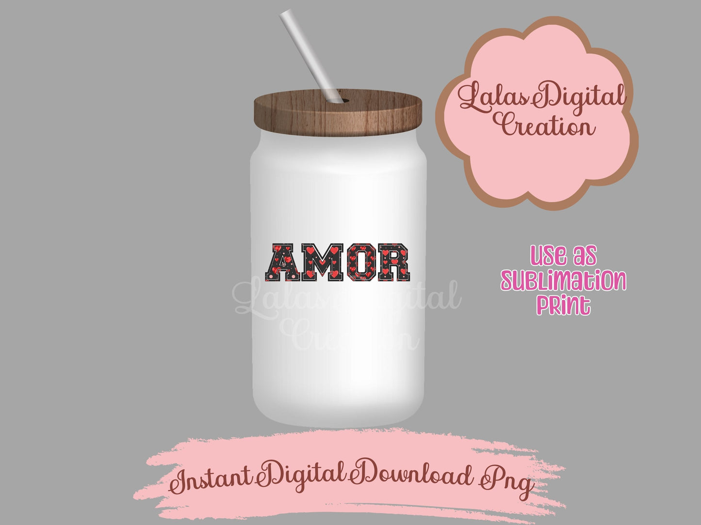 AMOR Spanish Love Clipart PNG Bundle Instant Digital Download